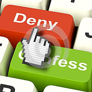 Denial Deny Keys Shows Guilt Or Denying Guilt Online photo