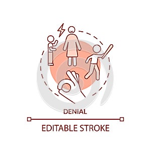 Denial red concept icon