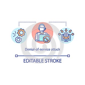 Denial of service attack concept icon