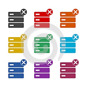 Denied data color icon set