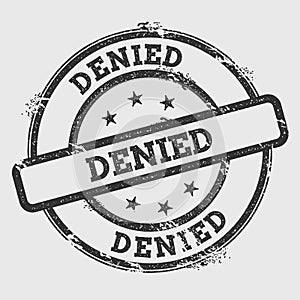 Denied rubber stamp isolated on white background.