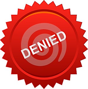 Denied seal stamp red