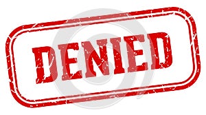 denied stamp. denied rectangular stamp on white background