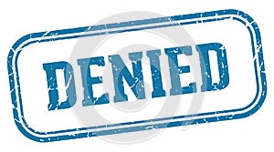 denied stamp. denied rectangular stamp on white background