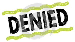 DENIED text on green-black lines stamp sign