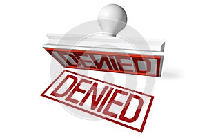 Denied - white and red rubber stamp