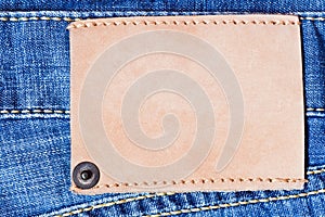 Denim background with label