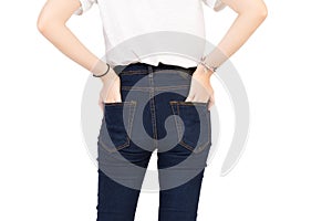 Denim blue jeans cotton pants skinny fashions photo