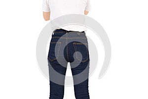 Denim blue jeans cotton pants skinny fashions photo
