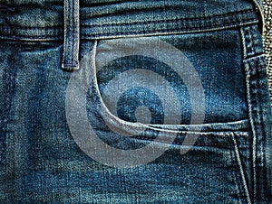 Denim blue jeans stack texture background closeup.