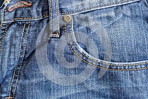 Denim Blue Pocket Closeup photo