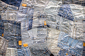 Denim different jeans background