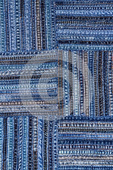 Denim fabric pattern in patchwork style