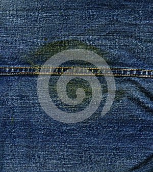 Denim Fabric Texture - with Seam & Stain