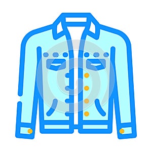 denim jacket streetwear cloth fashion color icon vector illustration