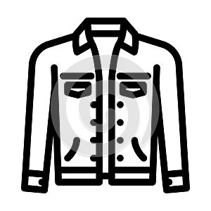 denim jacket streetwear cloth fashion line icon vector illustration