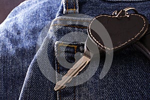 Denim Jeans with Key Chain