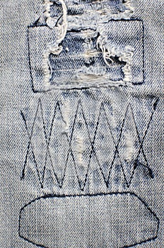 Denim jeans texture with old torn