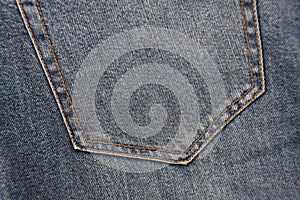 Denim jeans texture with seam pocket background