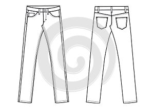 Denim jeans trousers ants template sketch