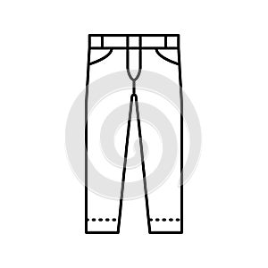 denim pants for men line icon vector illustration