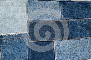 Denim patchwork textile pattern
