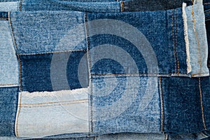 Denim patchwork textile pattern
