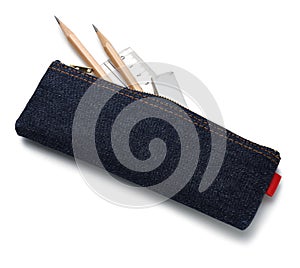 Denim pencil case