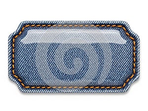 Denim pocket patch isolated on white background