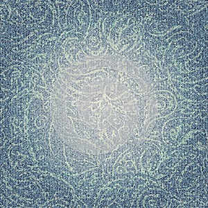 Denim texture background. Vector jeans blue pattern.