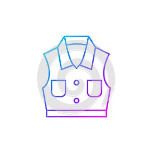 Denim vest gradient linear vector icon