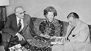 Denis Thatcher, Margaret Thatcher, and Teddy Kollek in Jerusalem