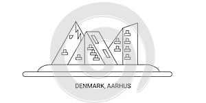 Denmark, Aarhus travel landmark vector illustration