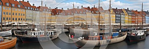 Denmark, the city of Copenhagen, Nyhavn, a historic district with colourful houses, cafes and streets