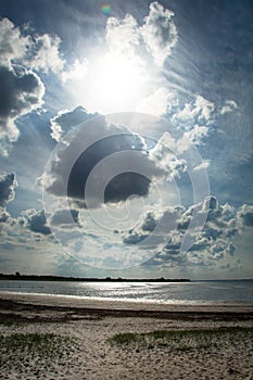 Denmark coast - dramatic sky and beach