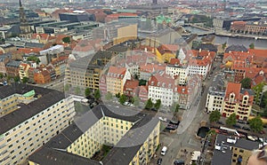 Denmark, Copenhagen, Christianshavn, church of Our Saviour, view of city from the church spire