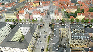 Denmark, Copenhagen, Christianshavn, church of Our Saviour, view of the Sankt AnnÃ¦ Gade from the church spire