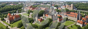 Denmark, Copenhagen, Rosenborg Castle, the historic residence of the Danish monarchs, surrounded by a park