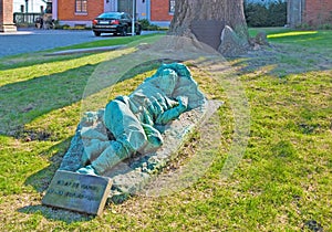 Denmark. Copenhagen. The sculpture near Garrison Church