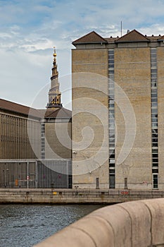 Denmark Copenhagen spire of the Church of the Savior