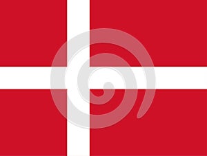 Denmark, Dannebrog. Danish flag. Official colors. Correct proportion. Vector