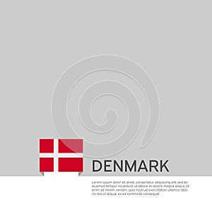 Denmark flag background. State patriotic danish banner, cover. Document template with denmark flag on white background. National