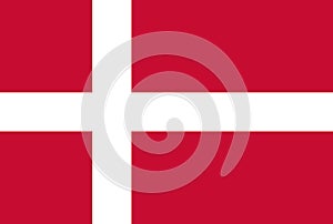 Denmark flag. Icon of danish. National flag of danmark. Logo of dannebrog and copenhagen. Red background with white cross. Nordic photo
