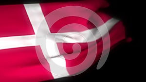 Denmark flag , Realistic 3D animation of waving flag. Denmark flag waving in the wind. National flag of Denmark. seamless loop