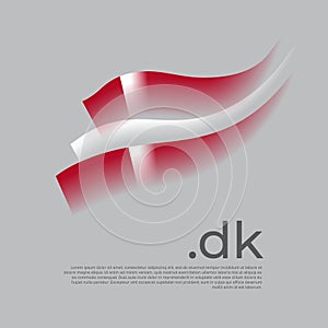 Denmark flag watercolor. Stripes colors of the danish flag on a white background. Vector stylized design national poster with dk