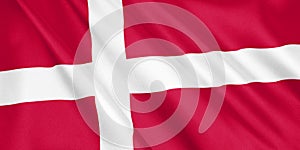 Denmark flag waving with the wind. photo