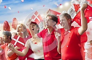 Denmark football team supporter on stadium