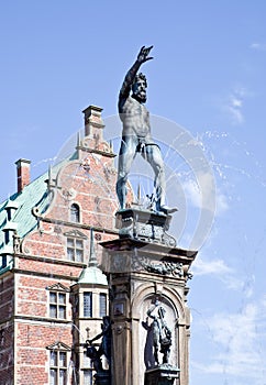 Denmark. Frederiksborg castle. Fountain Neptune