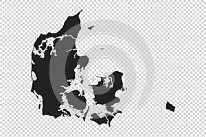 Denmark  map with gray tone on   png or transparent  background,illustration,textured , Symbols of Denmark,vector illustration
