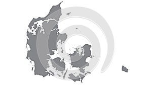Denmark map with gray tone on  white background,illustration,textured , Symbols of Denmark